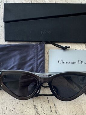 Dior Black Cat-Eye Sunglasses with Dark Lenses